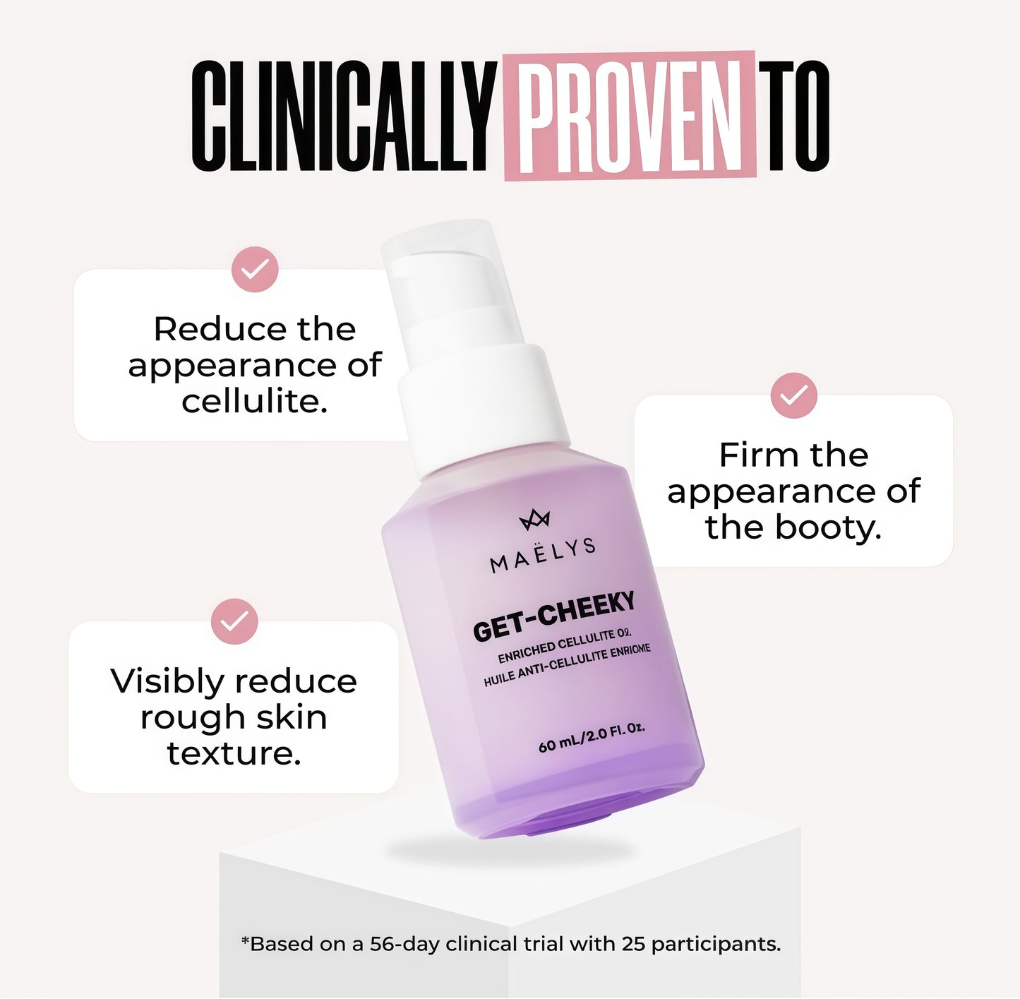 MAELYS Cosmetics GET-CHEEKYEnriched Cellulite Oil -Shea Butter &Vitamin E Target the Look of Fatty Skin& Reduce The Appearance Of Cellulite