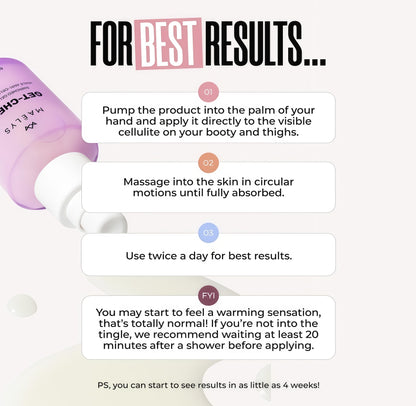 MAELYS Cosmetics GET-CHEEKYEnriched Cellulite Oil -Shea Butter &Vitamin E Target the Look of Fatty Skin& Reduce The Appearance Of Cellulite